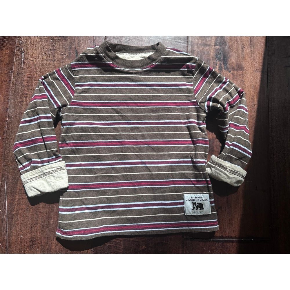 Janie‎ and jack thick reversible long sleeve moose bear top fall